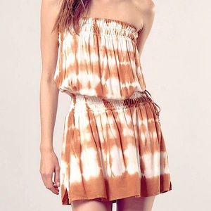 Tie-Dyed Strapless Romper